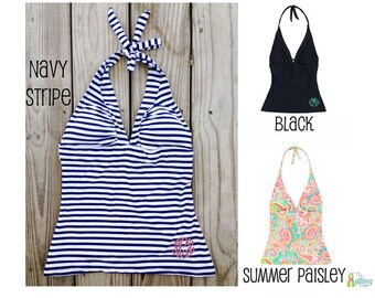 Monogrammed Tankini Swimsuit Top, Personalized Swimsuit, Monogrammed Tankini Top, Bathing Suit, Women's Tankini Top, Monogram Tankini Top