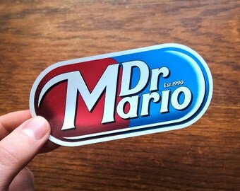 Dr Mario / Dr Pepper Vinyl Sticker