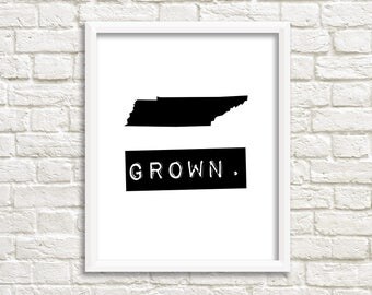 Tennessee print, Tennessee home sign custom map art, black and white printable, Tennessee decor, state map digital download, Tennessee state