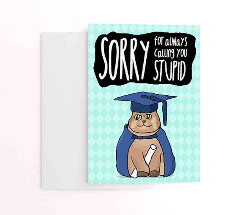 funny graduation card sibling cards cat lovers school
