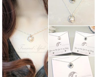 Best Friend Necklace, Friendship Jewelry, Yin and Yang Necklace, Set of 1 or 2, Sterling, Personalized Necklace, Friendship Gift, BFF Circle