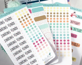 Dave Ramsey Budget Sticker Bundle | Budget Stickers for ECLP / Sinking Funds for Erin Condren Planner / Dave Ramsey Planner Emergency Fund