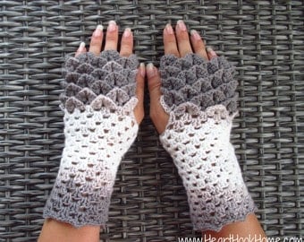 Dragon Tears Fingerless Gloves ***CROCHET PATTERN***