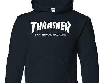 Thrasher sweatshirt sweater hoodie pullover clothing skateboard magazine swag 80s