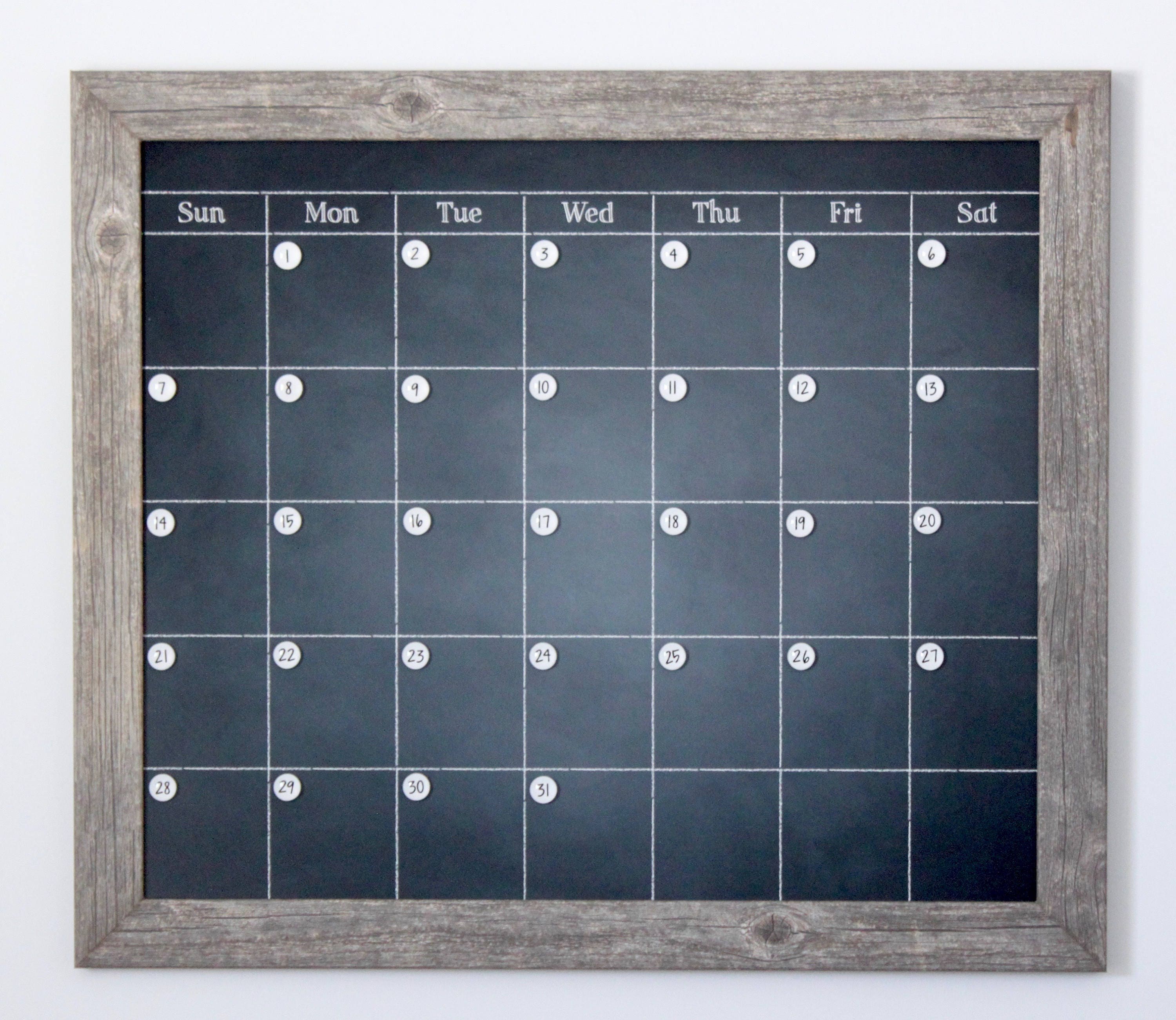 Chalkboard Calendar Magnetic and Custom Framed Magnets