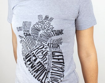 Anatomical Heart T-Shirt | Nursing Nurse Science Tee, Anatomy, Science Shirt, Cardiology, Cardiac, Heart Shirt, Unisex & Women's Size S-XXL