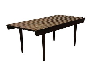 Mid Century Danish Modern Walnut Slat Bench/Coffee Table #1