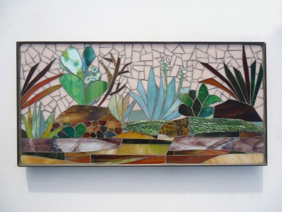 DESERT LANDSCAPE MOSAIC wall piece outdoor by ParadiseMosaics