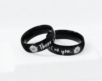 Supernatural Dean Sam Ring, There Ain't no Me If there ain't no You, Stainless Steel, Couple Ring, Engagement Ring, Personalized Ring