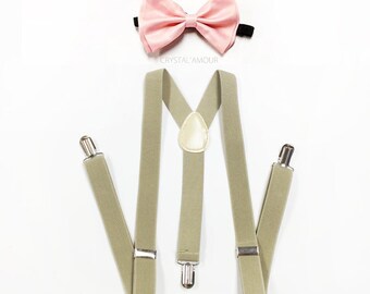 Set Bretelles + Nœud Papillon Homme - Y-Shape - Cuir - Clips - Réglable