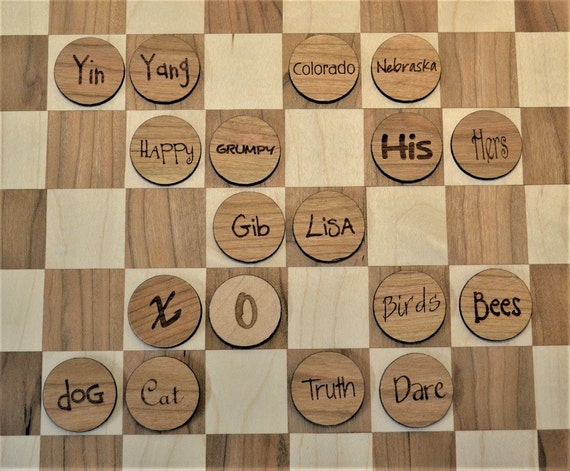 CUSTOM Personalized Wood Checkers