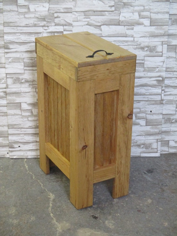 Wood Trash Can Kitchen Garbage Can Wood Trash Bin Rustic
