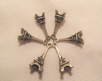 EIFFEL TOWER CHARM Lot,Charm Destash,Jewelry Making Supply,Silver or Bronze,Charm Bracelet Charms,Craft Supply,Paris Souvenir Charm