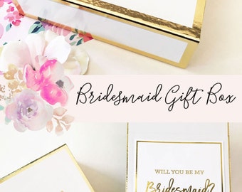 Bridesmaid Box Gifts Bride Gift Box Bridal Party Box DIY Personalized Bridesmaid Gift Box Set (EB3171BPW) Bridesmaid Proposal Box EMPTY
