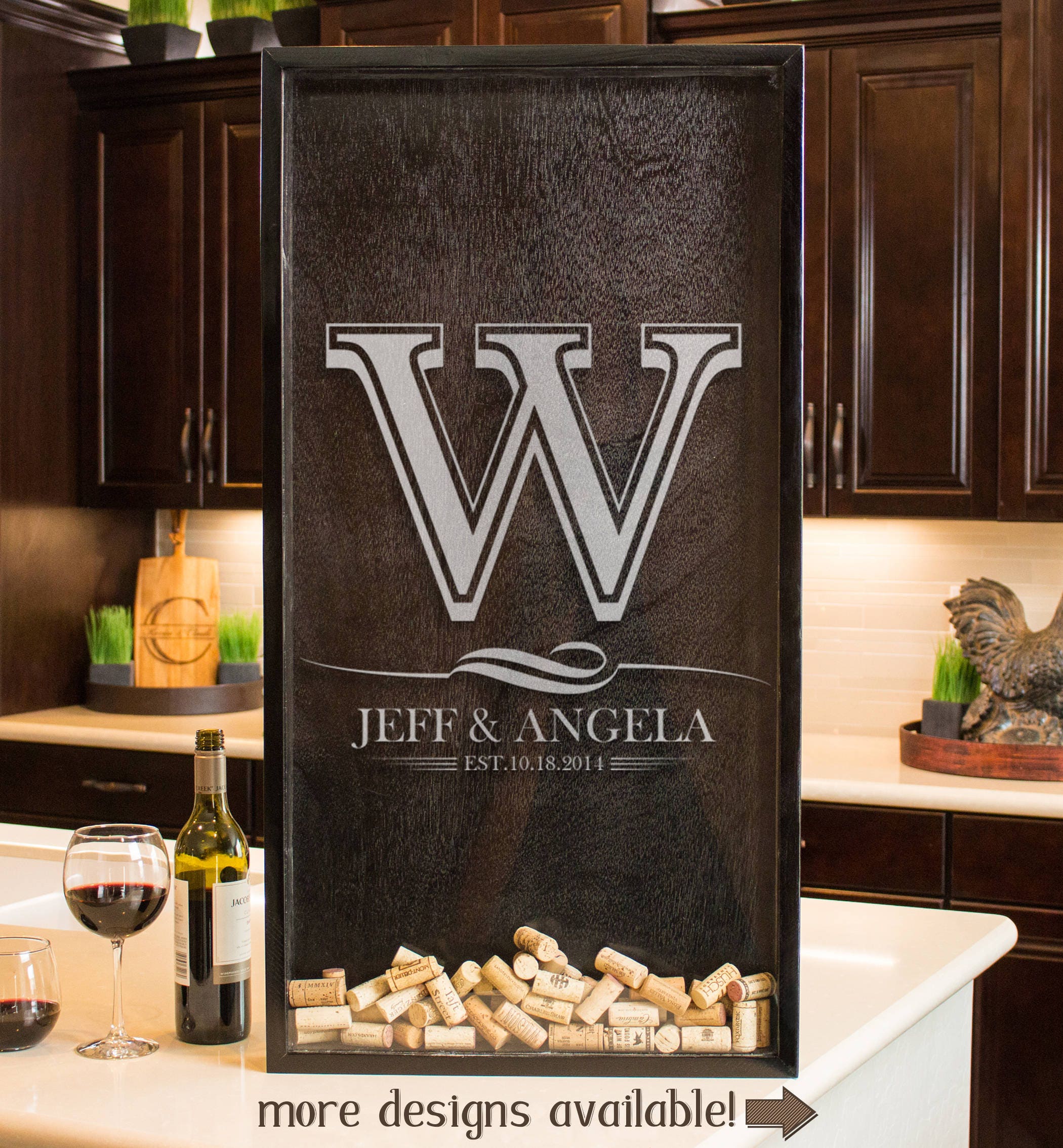 Wine cork holder drop box wedding guest book wedding for