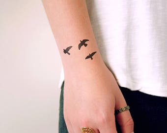 flying birds tattoo etsy flying birds tattoo etsy