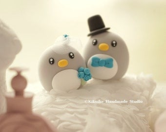 Penguins wedding cake topper