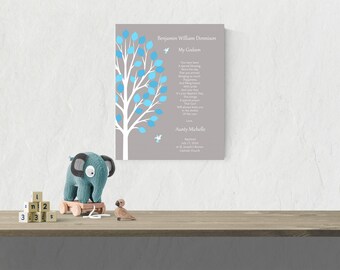 Godson Baptism Gift Baby Boy Baptism Gift From Godmother Baptism Keepsake Christening Gift Baby Boy Gift Baby Boy Nursery Wall Art - 47877