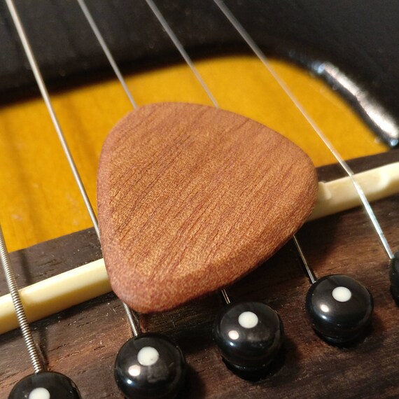 African Mahogany Wood Wooden Guitar Pick