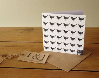 Cat Card, Cat Lovers Card, Bird Greeting Card, Note Card, Cat Lover Card, Cat Greeting Card, Cat Illustration, Bird Card, Blank Card