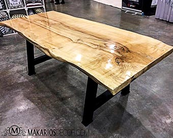 dining table.reclaimed wood table.farmhouse dining table.dining room set.farmhouse table.rustic table.slab table.live edge table(Slab Table)
