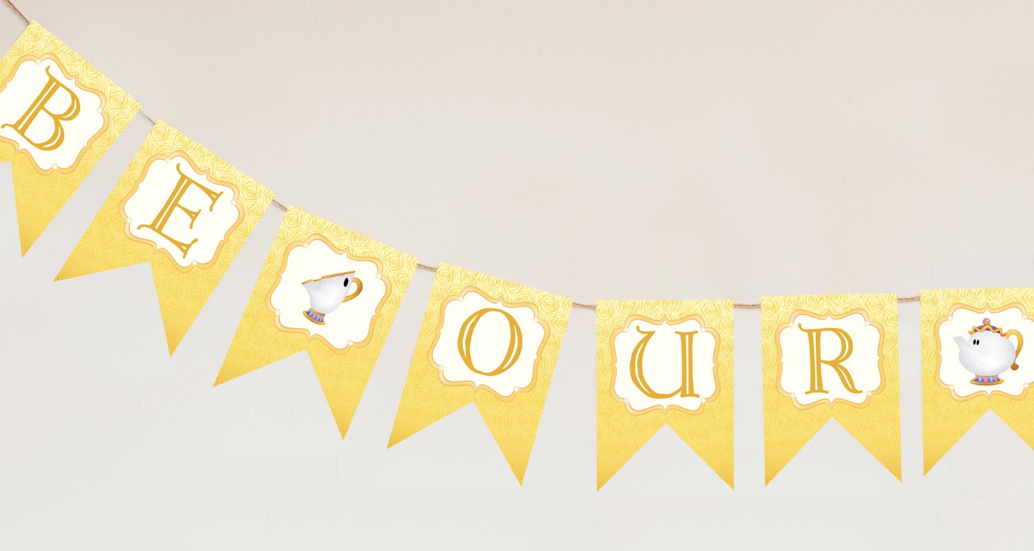 Be Our Guest Banner Beauty and the Beast Party Instant