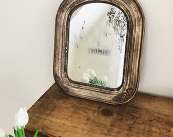 Antique Victorian Mirror / Vintage Beveled Mirror with Ornate Frame