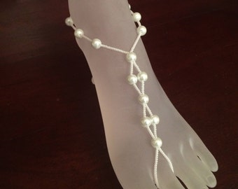 Beaded Pearl Barefoot Sandals