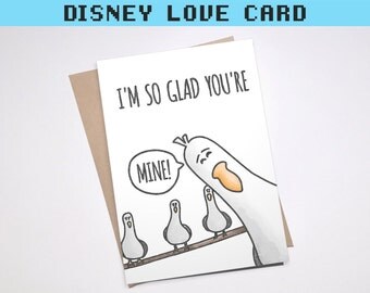 MINE FINDING NEMO Greeting Card | Funny Punny Love Pixar Cute Boyfriend Girlfriend Anniversary Disney Seagull | Download or Physical