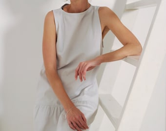 Women's dress Womens dress Womens sundress Women's sundress Gray dress Gray sundress Summer dress Women's midi dress Sleeveless dress