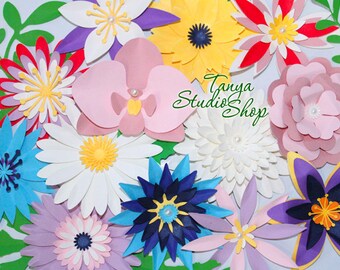 13 Designs - Commercial - SVG, DXF, ai, CRD, eps, Studio3 - Paper Flowers - 3D cut - Laser Paper Cut - Silhouette Cameo - Instant Download