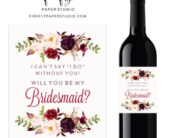 Will You Be My Bridesmaid Wine Label, Bridesmaid Proposal Wine Label, Bridesmaid Gift, Maid of Honor Wine Label - (FPS0050)