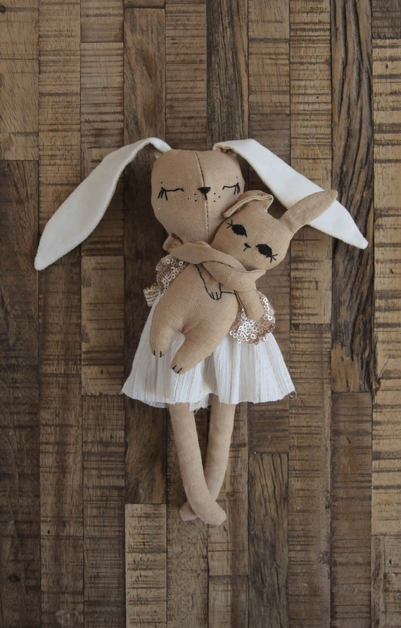 linen bunny doll