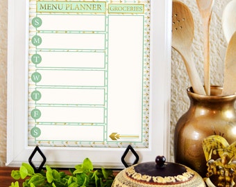 Weekly Menu Board - Menu Planner Printable - Dry Erase Menu - Menu Printable - Weekly Meal Planning - Dry Erase Menu Board - Kitchen Print -