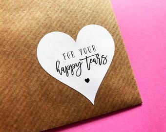 For Your Happy Tears, Wedding Tissues Label, Happy Tears Sticker, Wedding Favour Stickers, Tissue Pack Labels, Wedding Tears Sticker