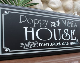 Personalized grandparent gifts-mimi nana gifts-great grandparent gifts ideas-grandma sign-from grandchildren-Poppy mimi sign house memories