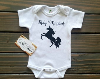Baby girl bodysuit, unicorn baby bodysuit, unicorn girl romper, baby girl creeper, baby gift, trendy baby clothes