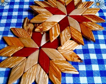 Set of two Wood trivet Natural Wood Heat Protection Kitchen Pad Wood Home Decor kitchen trivet Coaster wooden kitchen hot pads hot pad