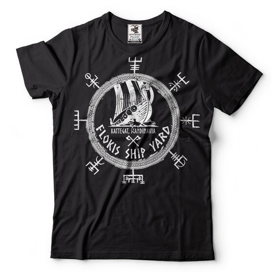 Viking T-Shirt Floki Shipyard Scandinavia Tees Rune Tee Shirts