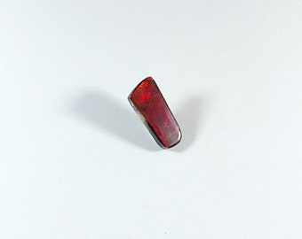 Ammolite Cabochon ~ Ammonite Cabochon ~ Designer Cabochon ~ Red Gemstone ~ Fossil Shell ~ Red Flash ~ Gemstone Cabochon ~ Jewelry Supplies
