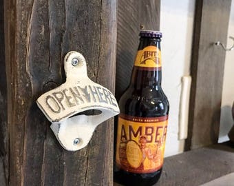 Wall Mount Bottle Opener | Cast Iron Beer Bottle Opener | Wall Bottle Opener | Beer Opener | Groomsmen gifts | Man Cave | Rustic