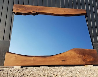 Modern Wall Mirror - Wooden Live Edge Mirror