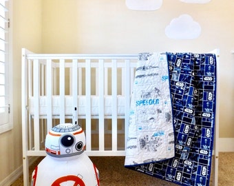 Star Wars baby Quilt, Star Wars patch quilt, Star Wars nursery bedding Quilt, Star Wars baby gift Star Wars crib quilt, 100% cotton.