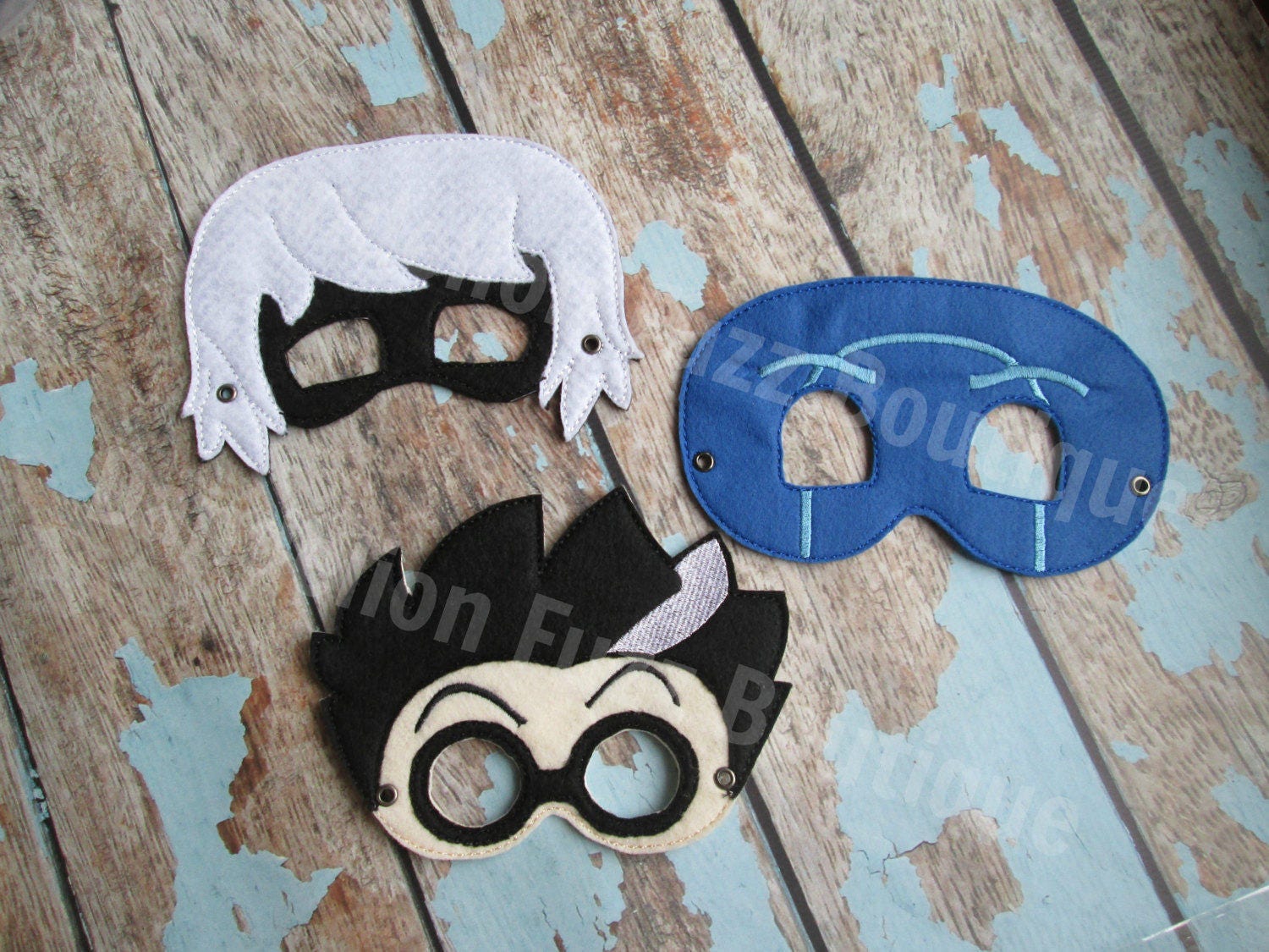 PJ Villains Inspired Felt Mask Set, Dress Up, Pretend Play, Photo Booth Props