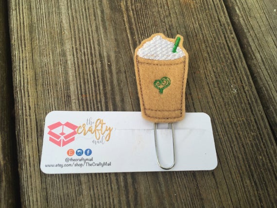 Heart Coffee Frappucino Clip/Planner Clip/Bookmark. Coffee planner clip