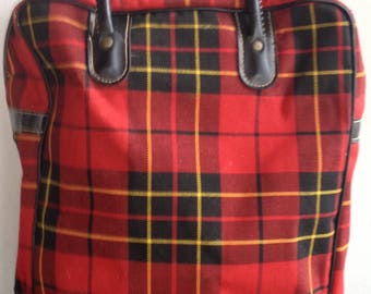 Vintage Plaid Picnic Bag