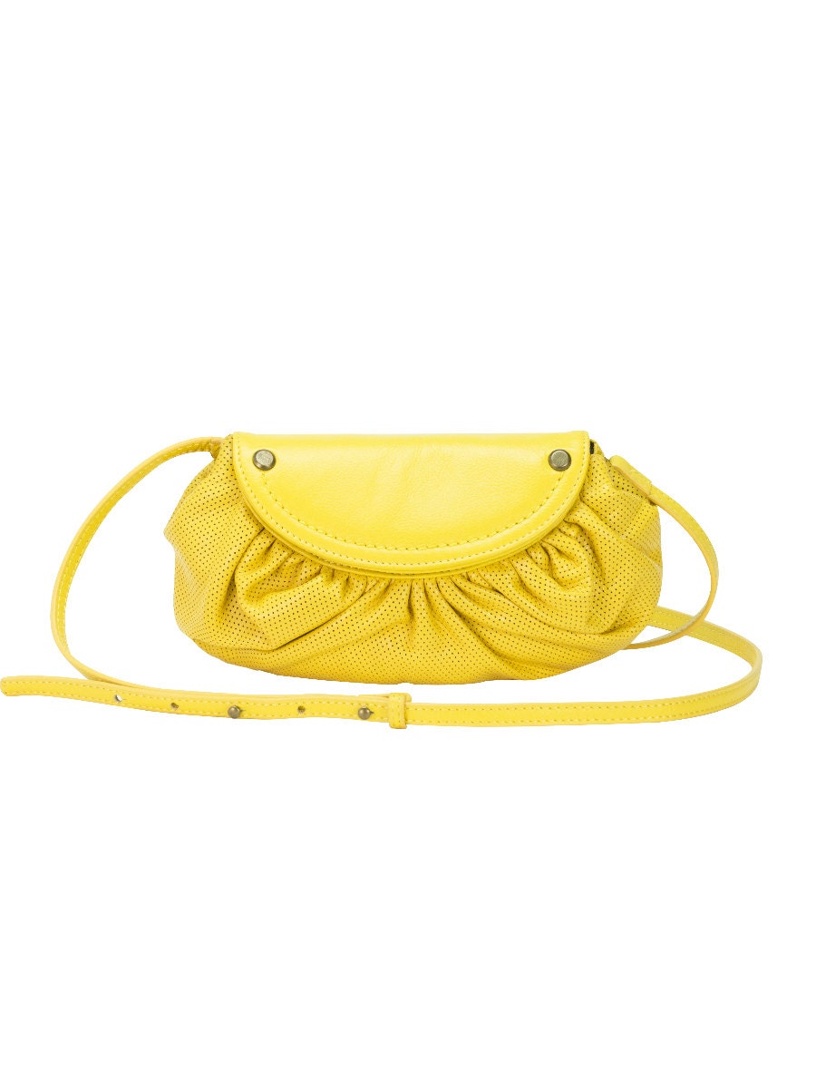 Yellow Leather Crossbody Bag & Clutch Cross Body Shoulder