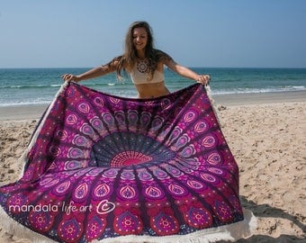 Hippie Tapestry, Bohemian Mandala Tapestry, Boho Beach Blanket, Round Tapestry Tablecloths