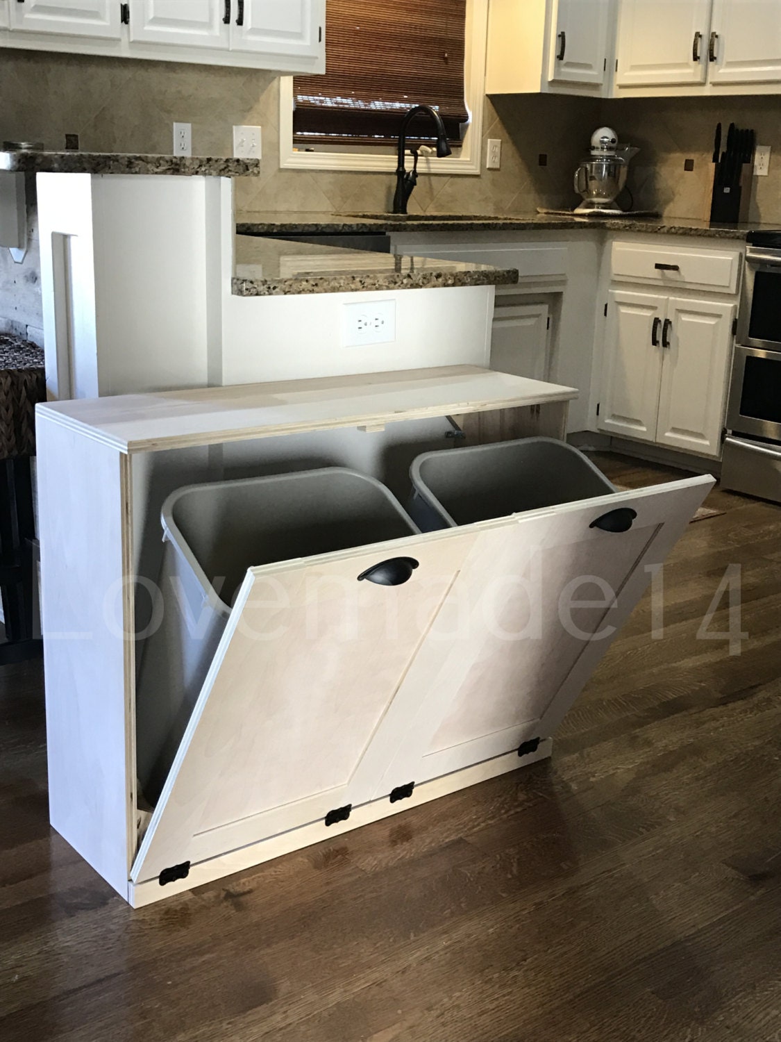 Double tilt trash bin recycle Bins Rustic tilt out trash