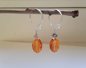 Astral Pink (amber base) Crystal Earrings